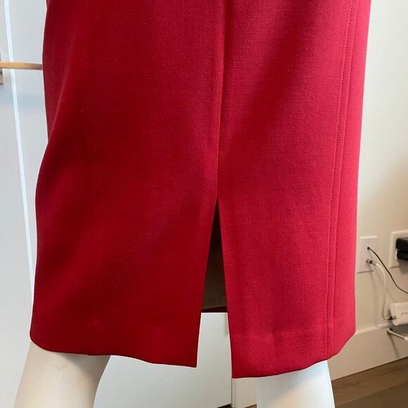 Judith & Charles Modern Lined Wool Blend Pencil Midi Skirt Red Sz 8 - Picture 7 of 11